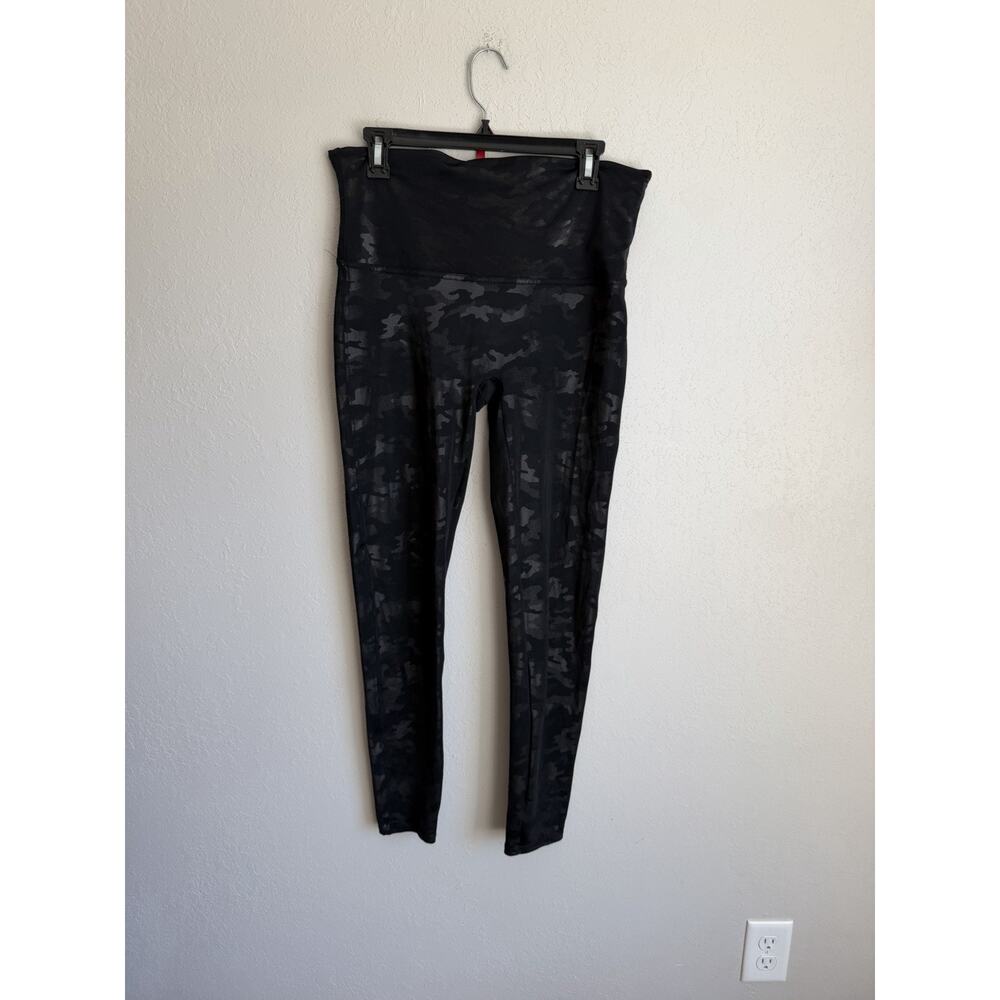 Spanx Black Camo Pull On High Waisted Skinny Leggings Womens 1X Athletic Yoga